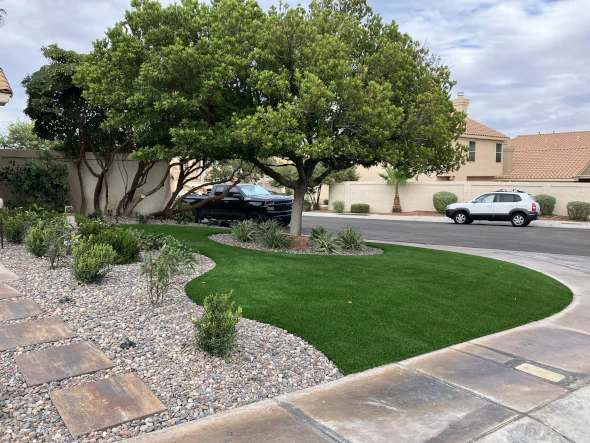 Featured Nevada corner lot with artificial turf